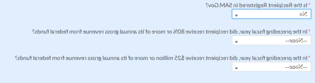 ARPA reporting portal: SAM.Gov registration questions